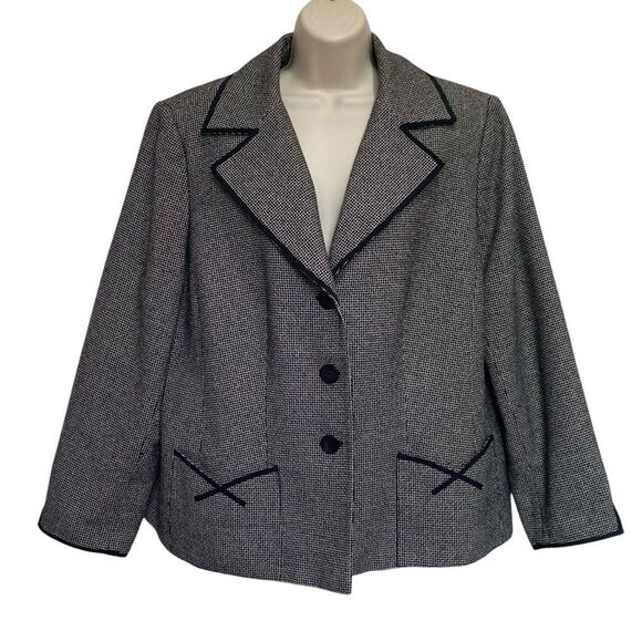Tahari Arthur S. Levine Wool Blend Tweed Jacket Blazer Lined Plus Sz 18W - Picture 1 of 10